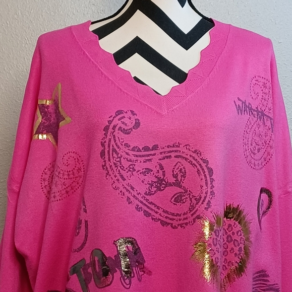 New Collection Boho Loose Fit V-Neck Jumper Sweater - Picture 4 of 12